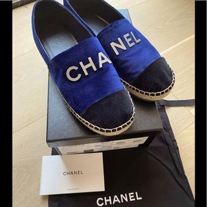 🖤 CHANEL 🖤 ESPADRILLES - velvet NAVY/BLK